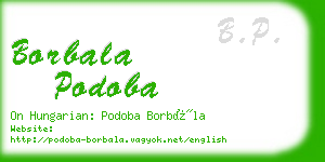 borbala podoba business card